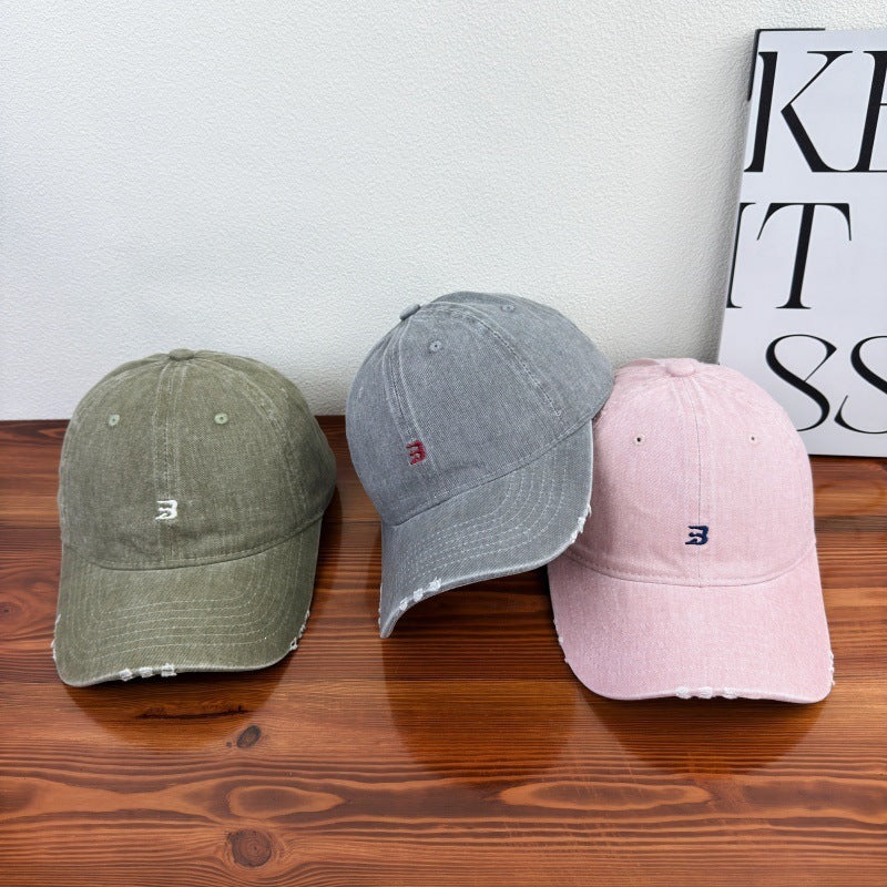 Unisex Distressed Cotton Baseball Cap Bowlift 1784083761