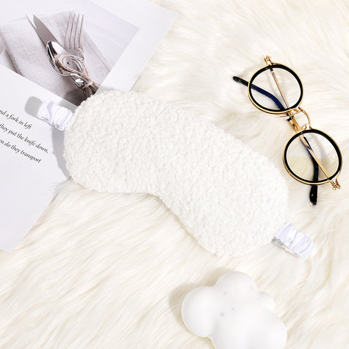 Women's cuddly thermo sleep mask made of teddy fleece with adjustable satin band Bowlift