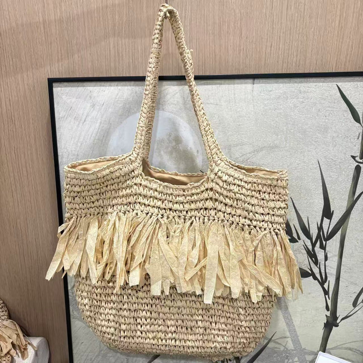 Braided Bag with Fringed Design Bowlift
