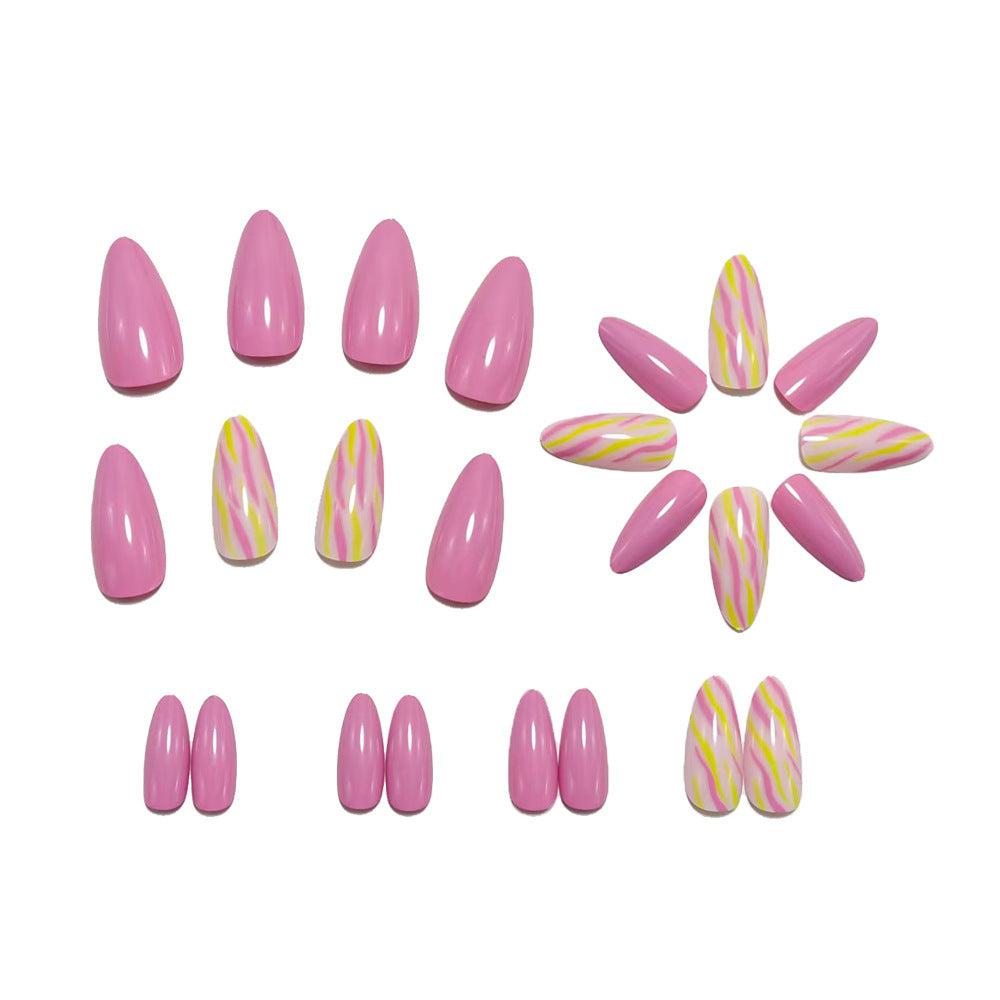 Artificial nails with modern graphic design Bowlift