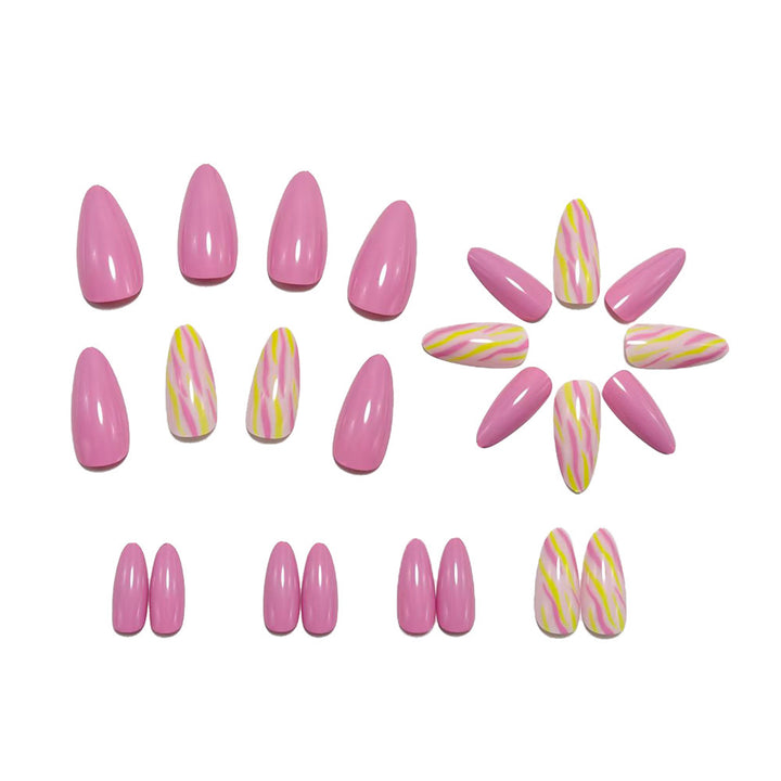 Artificial nails with modern graphic design Bowlift