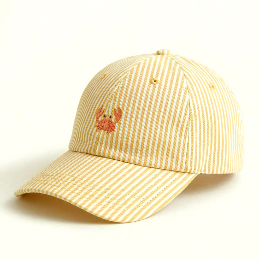Ladies striped baseball cap with strawberry motif Bowlift