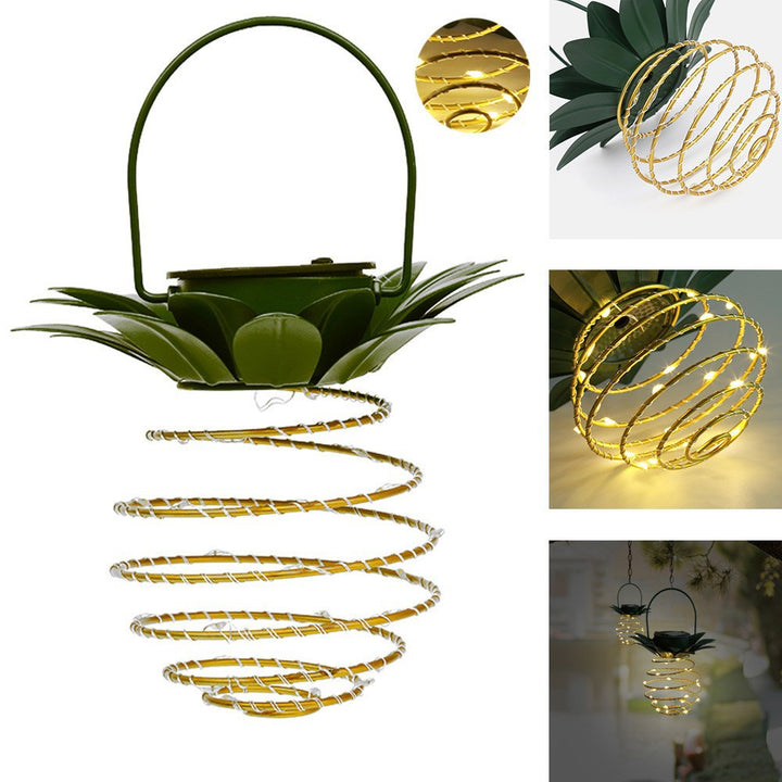Spiral Hanging Solar LED Lantern With Lotus Canopy And Carrying Handle Bowlift