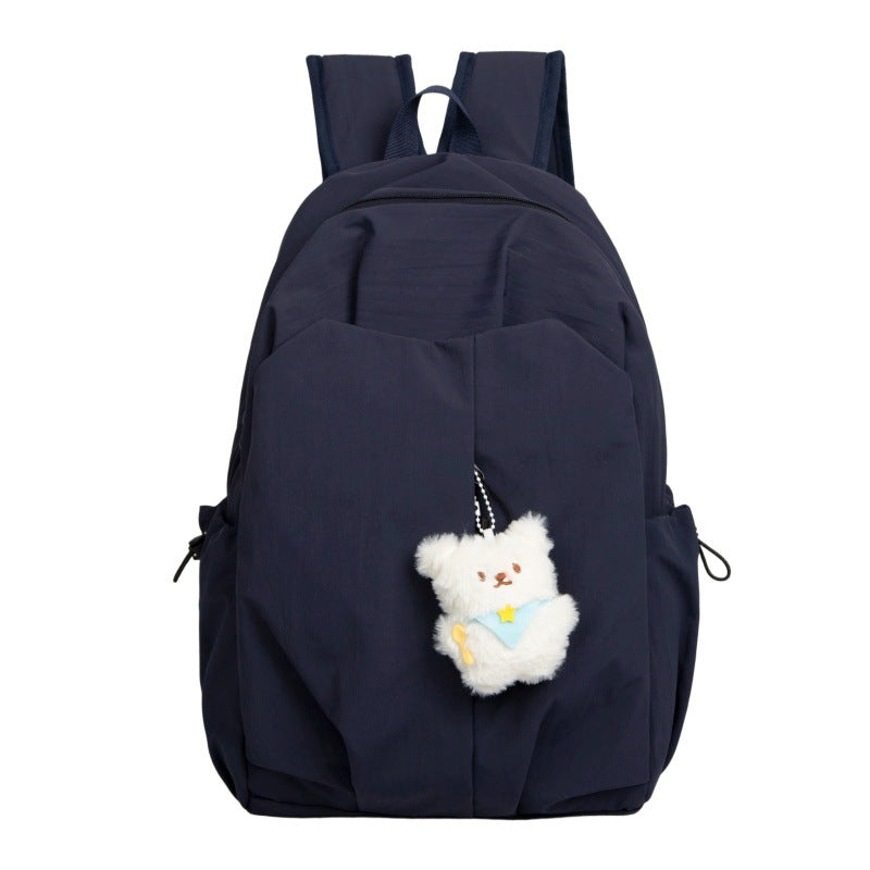 Backpack with High-Quality Craftsmanship and Cute Teddy Pendant Bowlift
