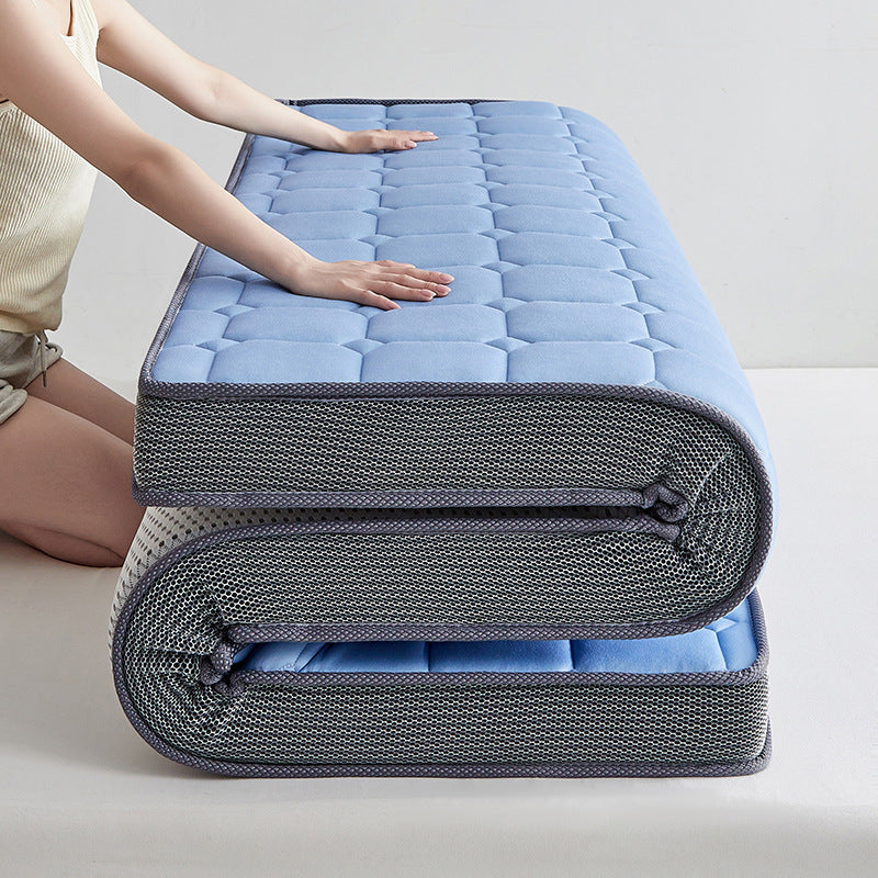 Foldable memory foam mattress topper with breathable mesh sides and quilted pillow top Bowlift