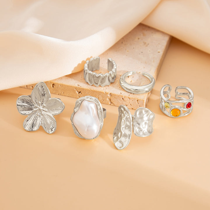 Floral Silver Statement Ring Bowlift