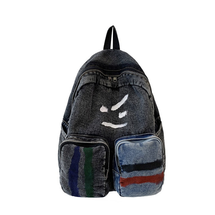 Artistic Denim Backpack Bowlift