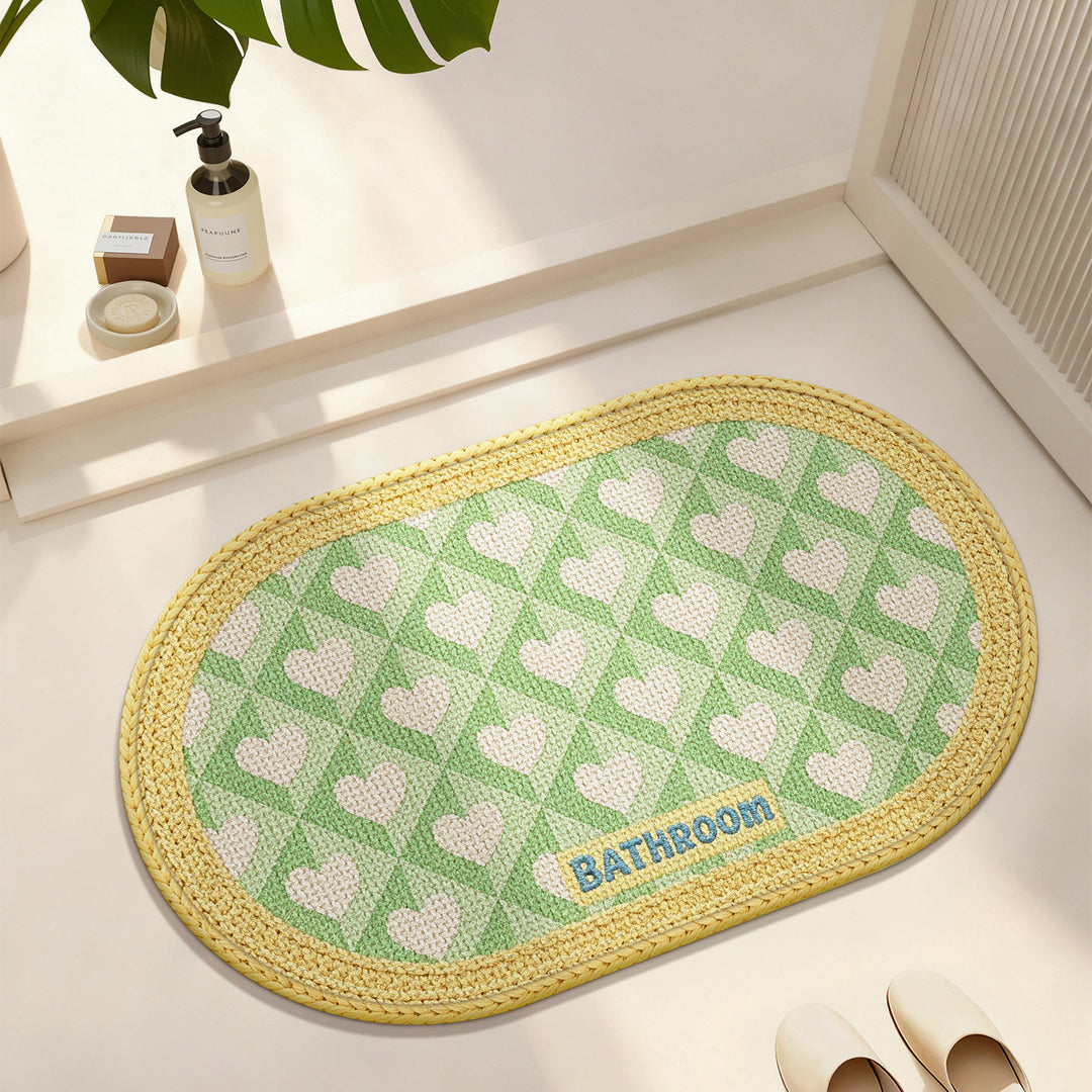 Heart-Patterned Bathroom Mat Bowlift