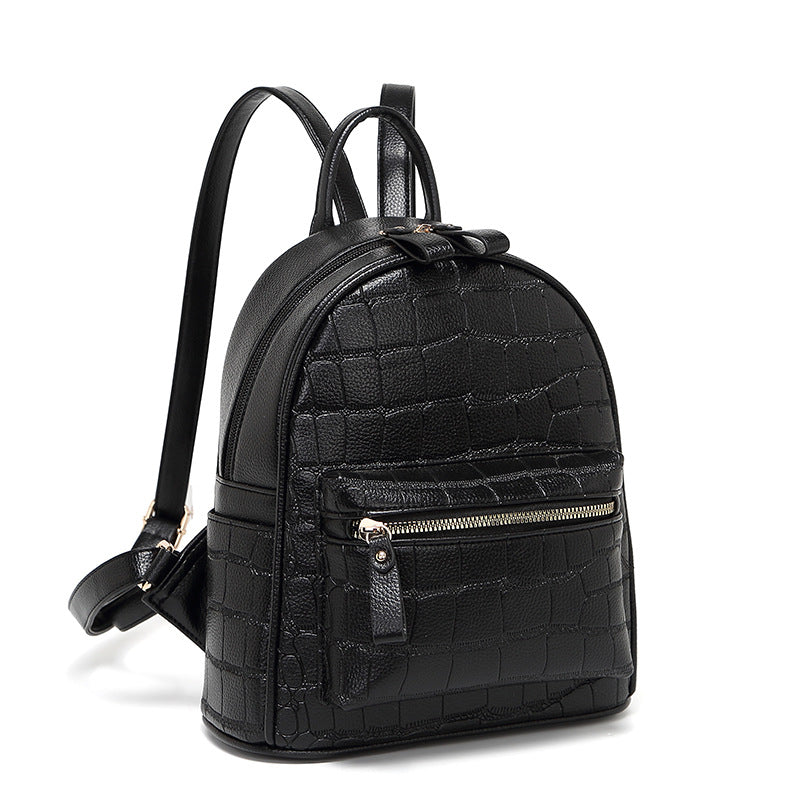 Crocodile-Embossed Mini Chic Backpack Bowlift