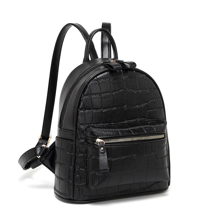 Crocodile-Embossed Mini Chic Backpack Bowlift