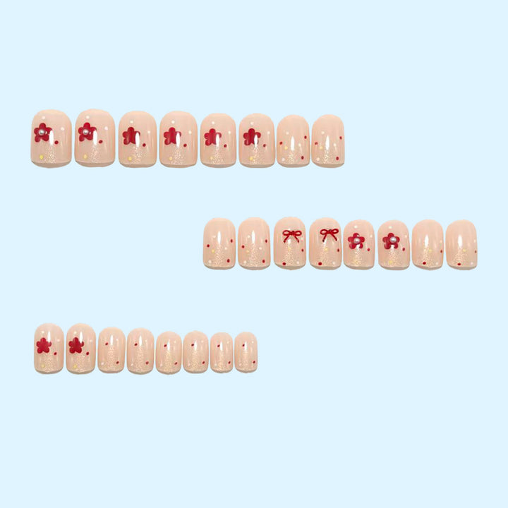 Artificial nails with festive decorations Bowlift