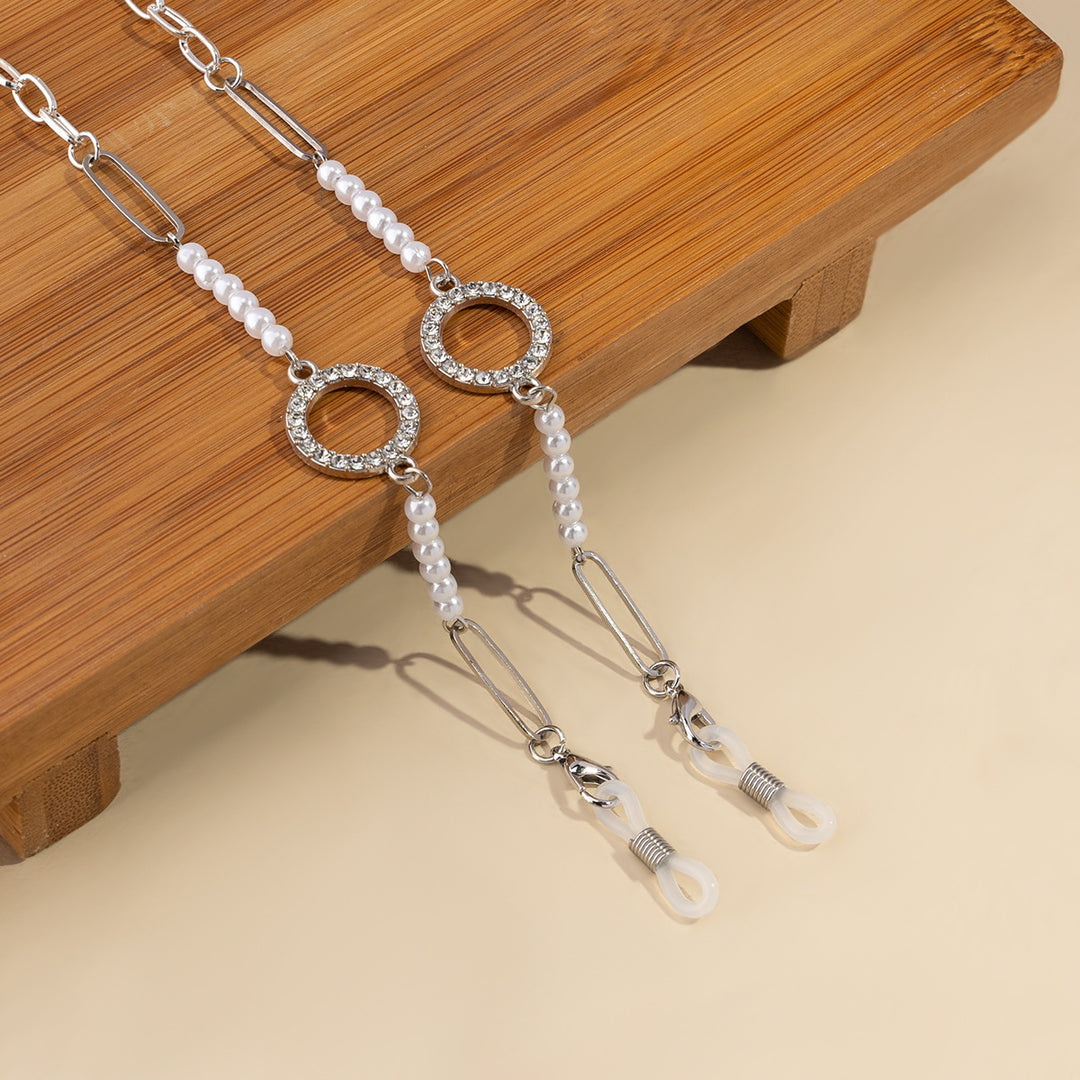 Glamorous Pearl-Embellished Eyewear Chain Bowlift