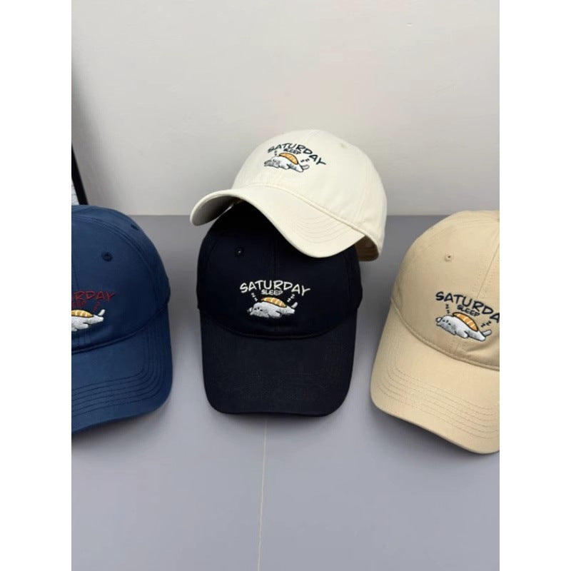 Unisex Playful Embroidered Cap Bowlift