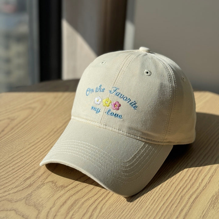 Women's Embroidered Text Cap Bowlift