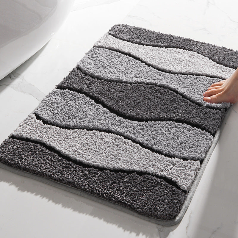 Textured Wave Pattern Bath Mat Bowlift