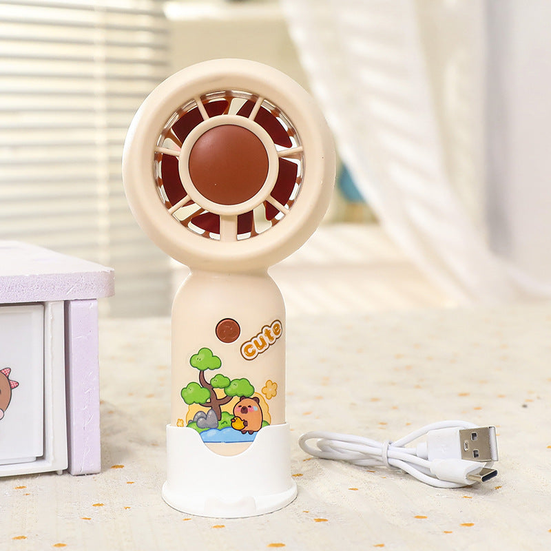 Women's Portable Hand Fan in Charming Animal Design Bowlift