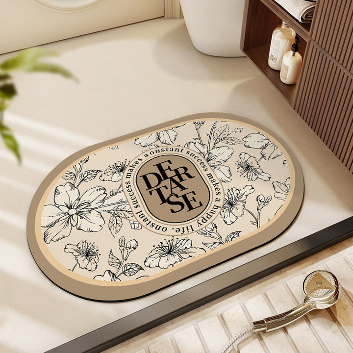 Floral Patterned Bath Mat Bowlift