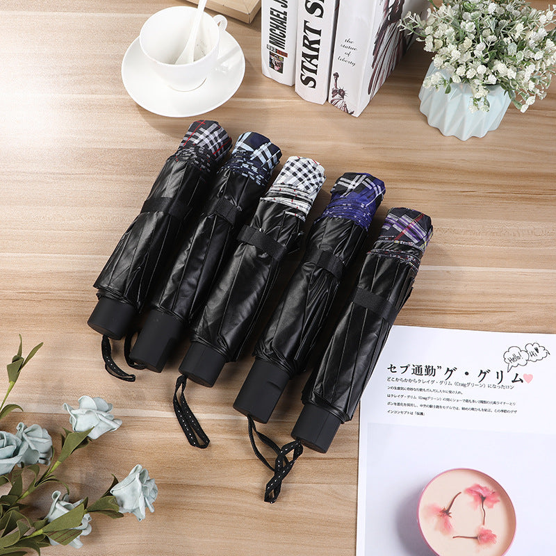 Compact Folding Travel Umbrella with Wind Resistant Fiberglass Ribs and Ergonomic Handle Bowlift