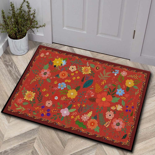 Luxurious Floral Design Bath Mat Bowlift