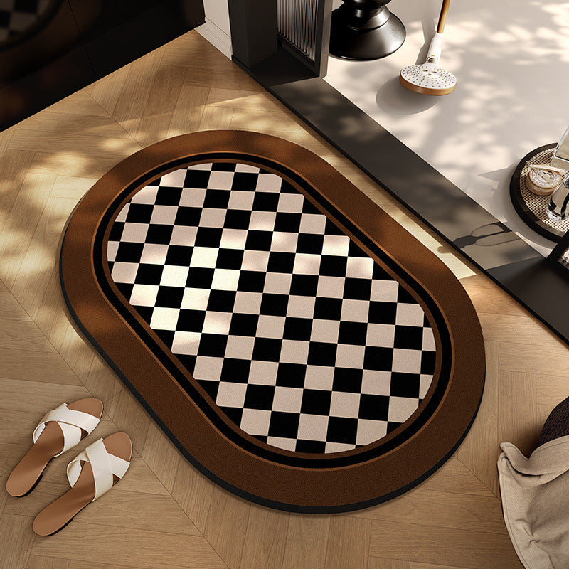 Checkerboard Patterned Entryway Mat Bowlift