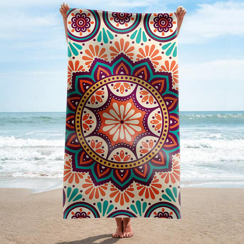 Beach towel with artistic mandala design Bowlift