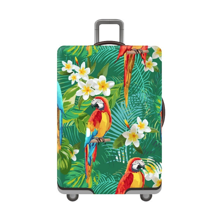Tropical Leaf Print Hard Shell Luggage Bowlift