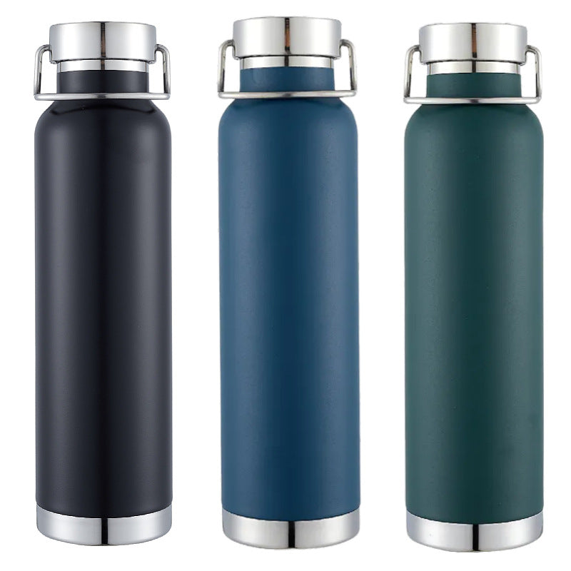 Double-Wall Vacuum Insulated Stainless Steel Water Bottle With Twist-Lock Carry Lid
