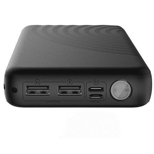 High-capacity wireless power bank with integrated retractable charging cables and LED battery indicators Bowlift