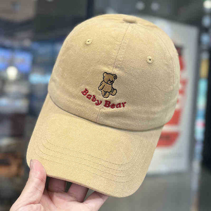Women's Cute Embroidered Bear Cap Bowlift