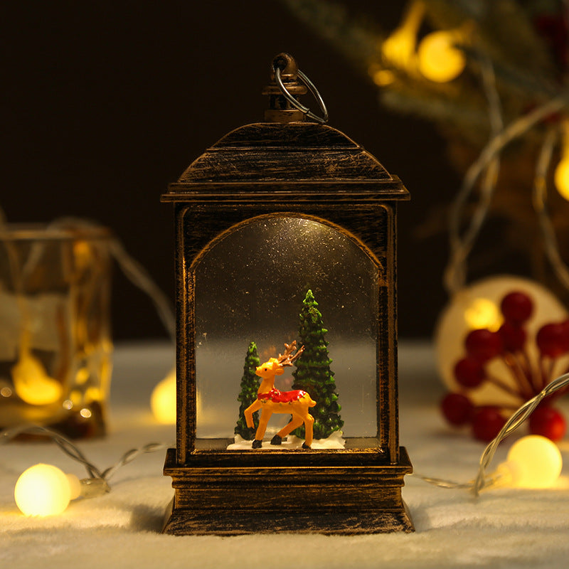 Nostalgic Snowman Lantern with Glitter Effects Bowlift