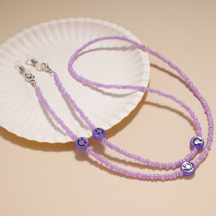 Decorative Smile Beaded Eyewear Chain Bowlift
