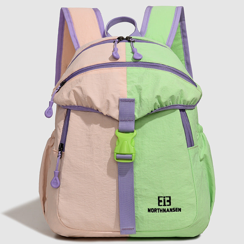 Color-Block Multi-Pocket Backpack Bowlift