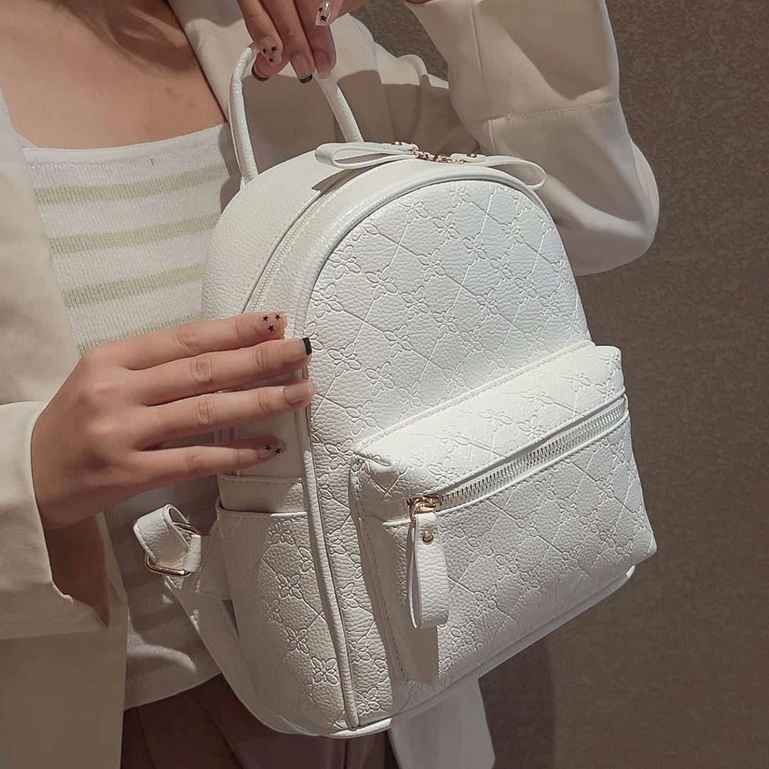 Floral Textured Mini Backpack Bowlift