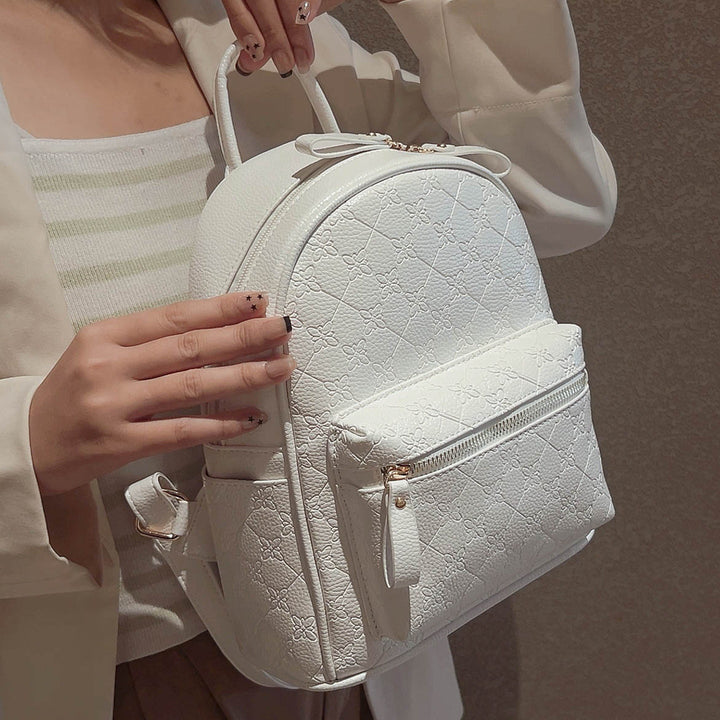 Floral Textured Mini Backpack Bowlift