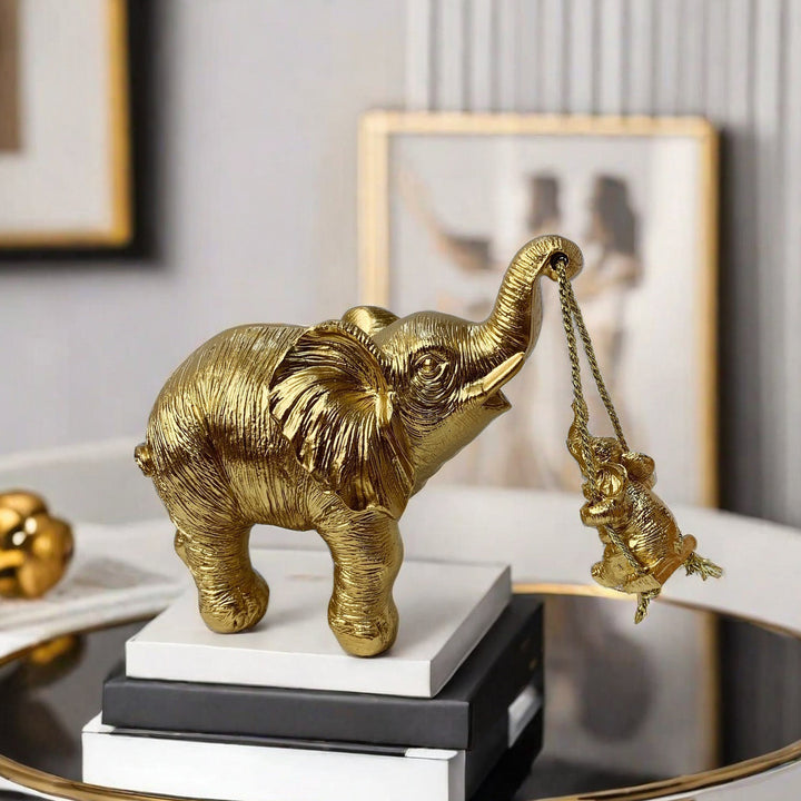 Decorative elephant figure with child Bowlift