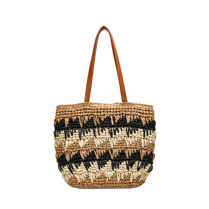 Large, Handmade Straw Bag with Designer Details Bowlift