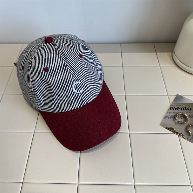 Men's Classic Striped Baseball Cap Bowlift