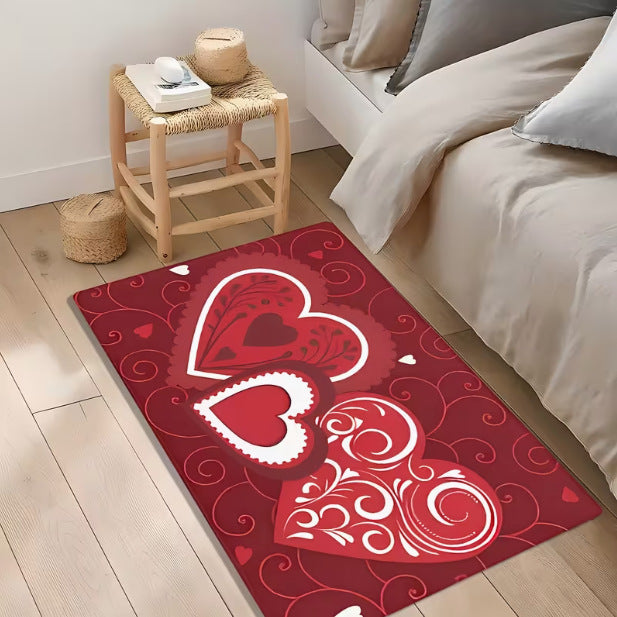 Romantic Heart-Themed Area Rug Bowlift