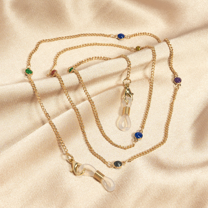 Crystal-Embellished Eyewear Chain Bowlift