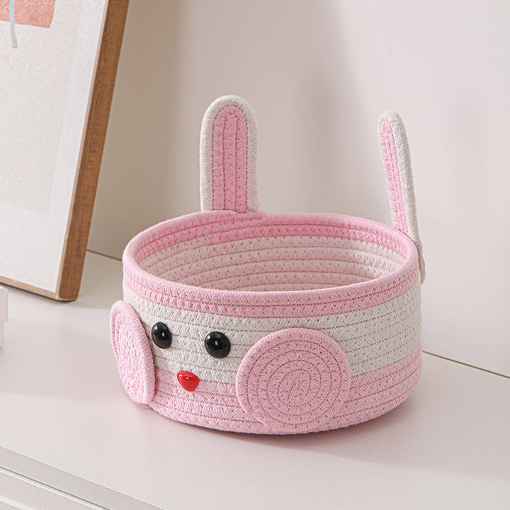 Plush Rabbit Storage Basket Bowlift