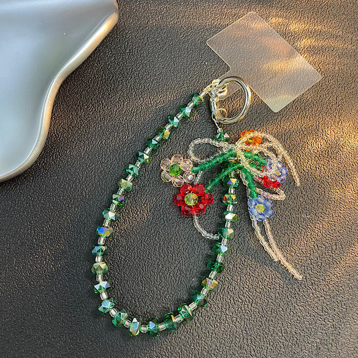 Beaded Flower Charm Keychain Bowlift