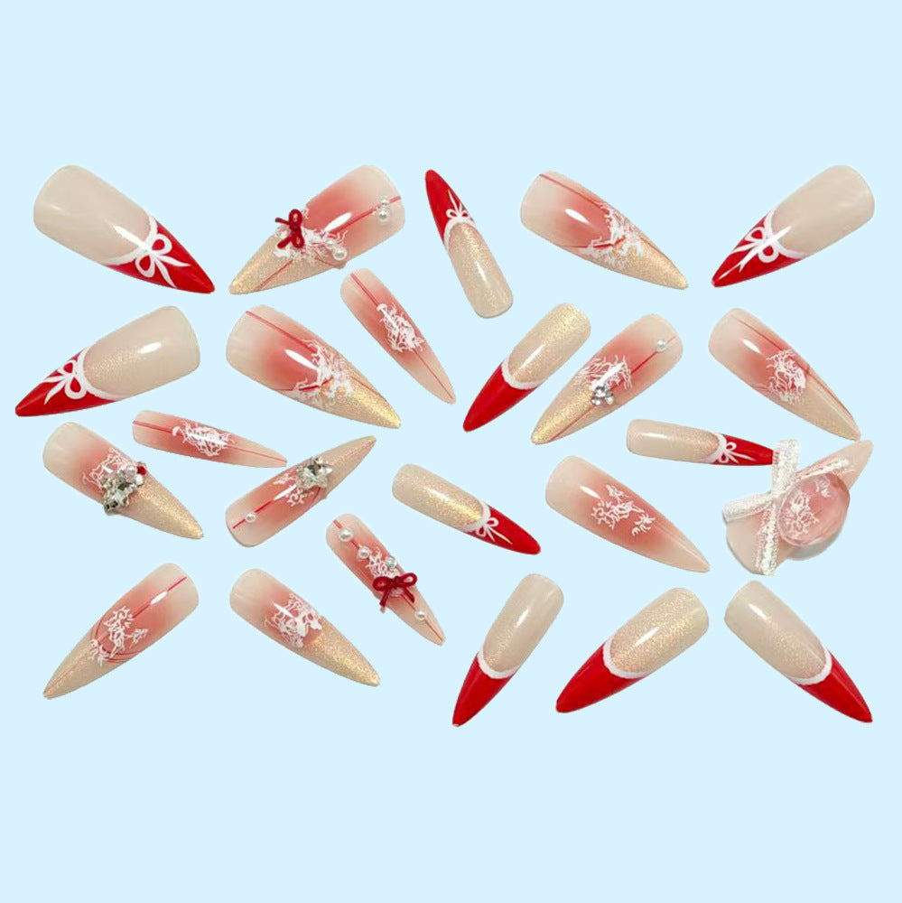Artificial nail set with versatile and elegant design elements Bowlift
