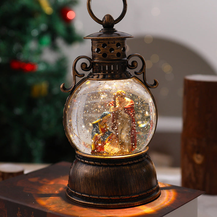Nostalgic Christmas lantern with snow globe Bowlift