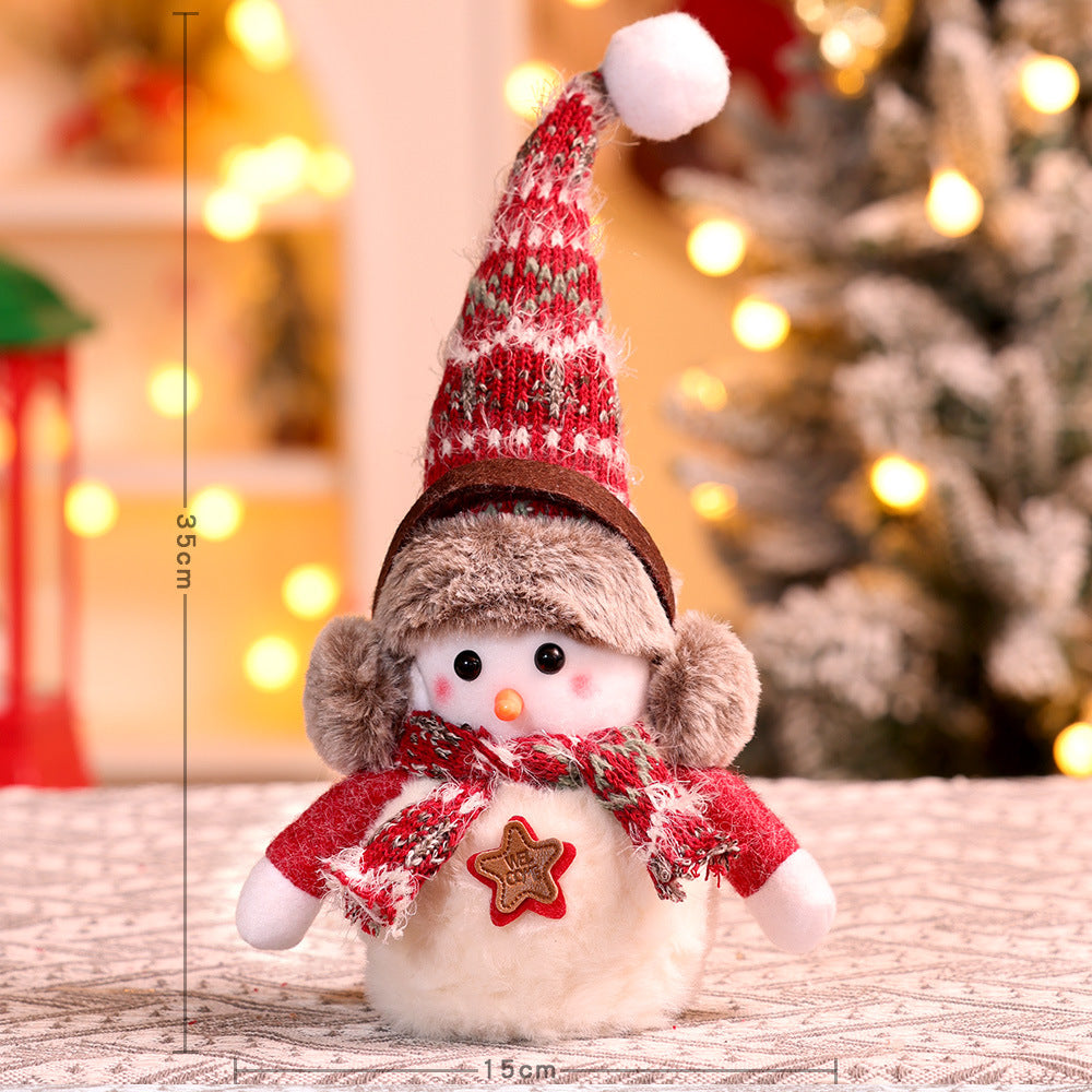 Decorative Plush Snowman Figurine