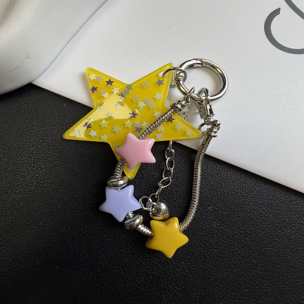 Star-Themed Charm Keychain Bowlift