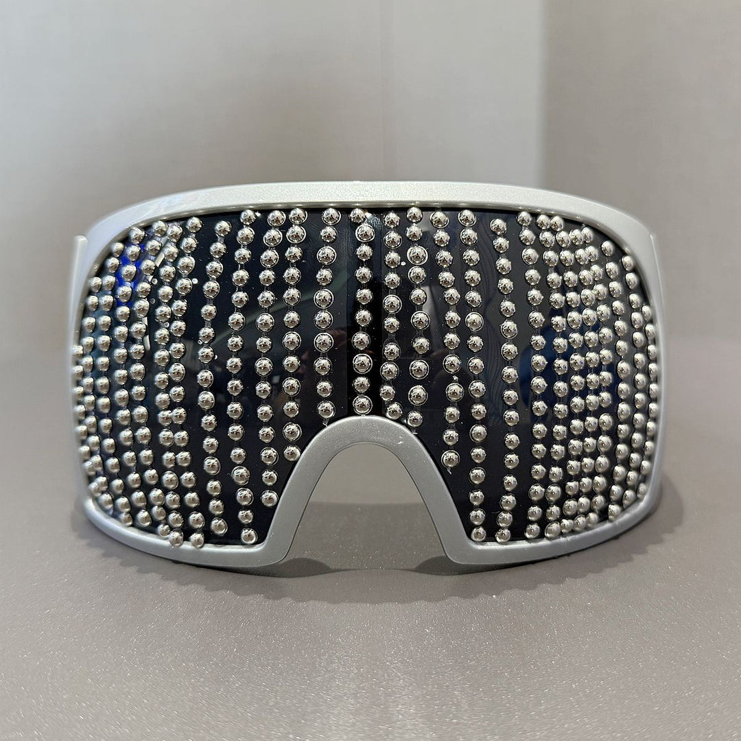 Ladies fashionable ski goggles with rhinestone-encrusted frame Bowlift