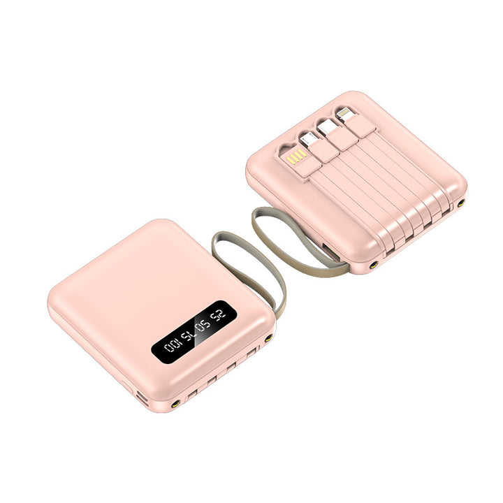 Slim Powerbank with Integrated Cables Bowlift