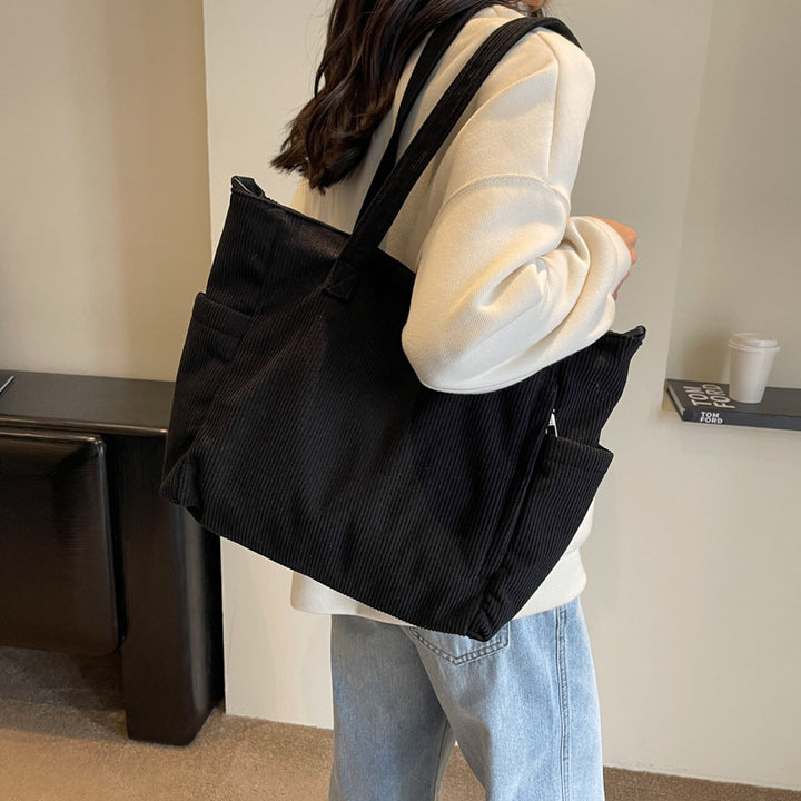 Textured Multi-Pocket Travel Tote Bowlift