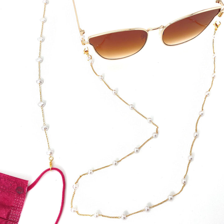 Pearl-Embellished Eyewear Chain Bowlift