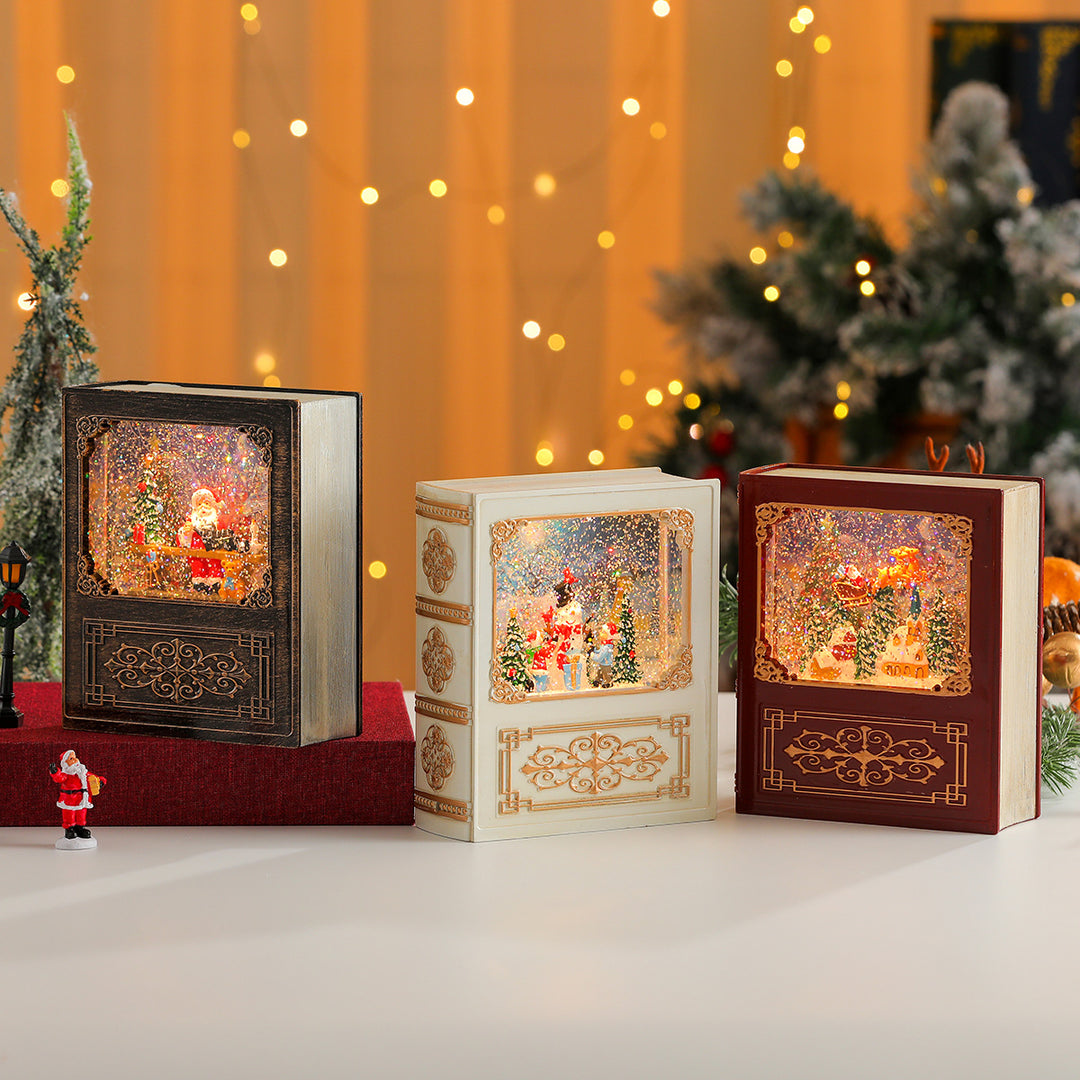 Musical Snow Globe Book Decoration Bowlift